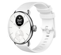 GIOPUEY 18mm Bracelet Compatible avec Withings ScanWatch 2 38mm/Nova Brilliant 39mm/ScanWatch Light, Souple Silicone Sangle Bracelet [Résistant à l'usure] [Respirant] - White