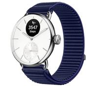 GIOPUEY 18mm Bracelet Compatible avec Withings ScanWatch 2 38mm/Nova Brilliant 39mm/ScanWatch Light, Nylon Réglable Boucle Nylon Respirant Sport Loop Bracelet Extérieur Strap Band - Darkblue
