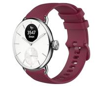 GIOPUEY 18mm Bracelet Compatible avec Withings ScanWatch 2 38mm/Nova Brilliant 39mm/ScanWatch Light, Souple Silicone Sangle Bracelet [Résistant à l'usure] [Respirant] - Dark Red