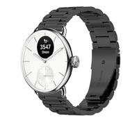 GIOPUEY 18mm Bracelet Compatible avec Withings ScanWatch 2 38mm/Nova Brilliant 39mm/ScanWatch Light, Acier Inoxydable Sangle Bracelet [Résistant à l'usure] - Black