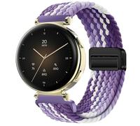GIOPUEY 18mm Bracelet Magnétique Compatible avec Hama Smartwatch 7000, Sangle tressée en Nylon Doux [Unisexe] - Purple/White