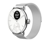 GIOPUEY 18mm Bracelet Magnétique Compatible avec Withings ScanWatch 2 38mm/Nova Brilliant 39mm/ScanWatch Light, Bracelet en Acier Inoxydable tressé [magnétique] - Silver