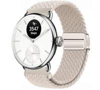GIOPUEY 18mm Bracelet Magnétique Compatible avec Withings ScanWatch 2 38mm/Nova Brilliant 39mm/ScanWatch Light, Sangle tressée en Nylon Doux [Unisexe] - Beige