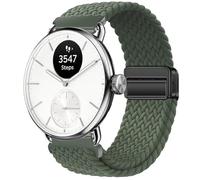 GIOPUEY 18mm Bracelet Magnétique Compatible avec Withings ScanWatch 2 38mm/Nova Brilliant 39mm/ScanWatch Light, Sangle tressée en Nylon Doux [Unisexe] - Green