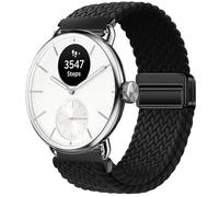 GIOPUEY 18mm Bracelet Magnétique Compatible avec Withings ScanWatch 2 38mm/Nova Brilliant 39mm/ScanWatch Light, Sangle tressée en Nylon Doux [Unisexe] - Black