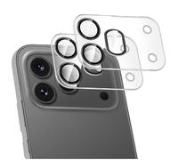 GIOPUEY 2 pièces Caméra Arrière Protecteur Compatible avec Honor 600 Pro, [Protection Complète][Double Protection] Metal + Verre Trempé, Verre Trempé Camera - Black