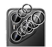 GIOPUEY 2 pièces Caméra Arrière Protecteur Compatible avec Huawei Pura 80 Pro, [Protection Complète][Double Protection] Metal + Verre Trempé, Verre Trempé Camera - Silver