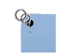 GIOPUEY 2 pièces Caméra Arrière Protecteur Compatible avec iPad Mini 5/6/A17 Pro, [Protection Complète] Metal + Verre Trempé, Verre Trempé Camera - Diamond Bling Silver