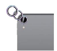 GIOPUEY 2 pièces Caméra Arrière Protecteur Compatible avec iPad Pro 11 2018/iPad 12.9 2018, [Protection Complète] Metal + Verre Trempé, Verre Trempé Camera - Diamond Bling Colourful