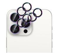 GIOPUEY 2 pièces Caméra Arrière Protecteur Compatible avec iPhone 17 Pro/17 Pro Max, [Protection Complète][Double Protection] Metal + Verre Trempé, Verre Trempé Camera - Colorful