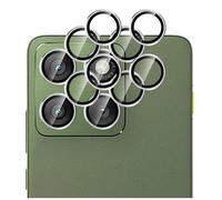 GIOPUEY 2 pièces Caméra Arrière Protecteur Compatible avec Motorola Edge 70, [Protection Complète][Double Protection] Metal + Verre Trempé, Verre Trempé Camera - Silver