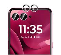 GIOPUEY 2 pièces Caméra Arrière Protecteur Compatible avec Motorola Razr 70, [Protection Complète][Double Protection] Metal + Verre Trempé, Verre Trempé Camera - Silver