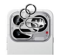 GIOPUEY 2 pièces Caméra Arrière Protecteur Compatible avec Nothing Phone 4a Pro, [Protection Complète][Double Protection] Metal + Verre Trempé, Verre Trempé Camera - Silver