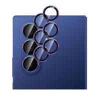 GIOPUEY 2 pièces Caméra Arrière Protecteur Compatible avec Samsung Galaxy Z Fold 7, [Protection Complète][Double Protection] Metal + Verre Trempé, Verre Trempé Camera - Colorful