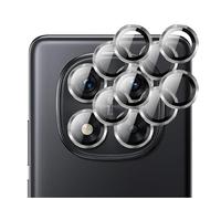 GIOPUEY 2 pièces Caméra Arrière Protecteur Compatible avec Xiaomi Redmi Note 15 5G, [Protection Complète][Double Protection] Metal + Verre Trempé, Verre Trempé Camera - Silver