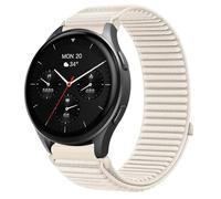 GIOPUEY 20mm Bracelet Compatible avec Hama Smartwatch 8900 1,43, Nylon Réglable Boucle Nylon Respirant Sport Loop Bracelet Extérieur Strap Band - Beige