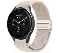 GIOPUEY 20mm Bracelet Magnétique Compatible avec Hama Smartwatch 8900 1,43, Sangle tressée en Nylon Doux [Unisexe] - Beige