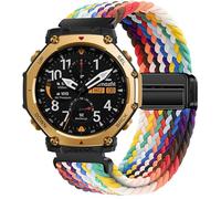 GIOPUEY 22mm 20mm Bracelet Magnétique Compatible avec Amazfit T-Rex 3 Pro 48mm/T-Rex 3 Pro 44mm, Sangle tressée en Nylon Doux [Unisexe] - Colourful-B