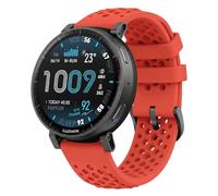 GIOPUEY 22mm Bracelet Compatible avec Amazfit Active Max/Active 3 Premium/Balance 2/Bip6/Bip5/Cheetah, Souple Silicone Sangle Bracelet [Résistant à l'usure] [Respirant] - Red