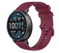 GIOPUEY 22mm Bracelet Compatible avec Amazfit Active Max, Souple Silicone Sangle Bracelet [Résistant à l'usure] [Respirant] - Dark Red