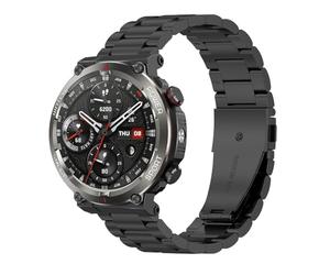 GIOPUEY 22mm Bracelet Compatible avec Blackview W50 Pro/W90 Pro, Acier Inoxydable Sangle Bracelet [Résistant à l'usure] - Black