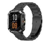 GIOPUEY 22mm Bracelet Compatible avec Blackview W60/W70 Pro/W80 Pro, Acier Inoxydable Sangle Bracelet [Résistant à l'usure] - Black
