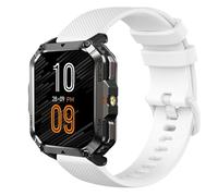 GIOPUEY 22mm Bracelet Compatible avec Blackview W60/W70 Pro/W80 Pro, Souple Silicone Sangle Bracelet [Résistant à l'usure] [Respirant] - White