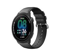 GIOPUEY 22mm Bracelet Compatible avec COROS Pace 3/Pace Pro/Apex Pro/2 Pro/Apex 46mm, Cuir véritable Sangle Montre Bracelet [Résistant à l'usure] [Respirant] - Black