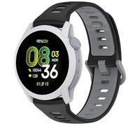 GIOPUEY 22mm Bracelet Compatible avec COROS Pace 4/Apex 4 42mm/Pace3/Pace-Pro/Apex Pro/2 Pro, Souple TPU Sangle Bracelet [Conception de Couleur d'épissage] - Black/Grey