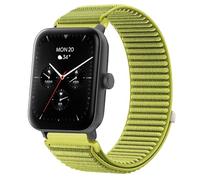GIOPUEY 22mm Bracelet Compatible avec -Hama Smartwatch 6010, Nylon Réglable Boucle Nylon Respirant Sport Loop Bracelet Extérieur Strap Band - Green