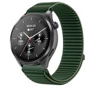 GIOPUEY 22mm Bracelet Compatible avec Hama Smartwatch 9000/7010/6910/5000, Nylon Réglable Boucle Nylon Respirant Sport Loop Bracelet Extérieur Strap Band - DarkGreen