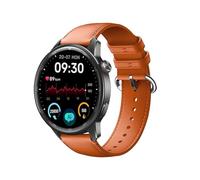 GIOPUEY 22mm Bracelet Compatible avec Realme Watch 5/S2/S/S Pro/Watch 3/3 Pro/2/2 Pro, Cuir véritable Sangle Montre Bracelet [Résistant à l'usure] [Respirant] - Orange