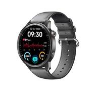 GIOPUEY 22mm Bracelet Compatible avec Realme Watch 5/S2/S/S Pro/Watch 3/3 Pro/2/2 Pro, Cuir véritable Sangle Montre Bracelet [Résistant à l'usure] [Respirant] - Grey