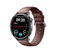 GIOPUEY 22mm Bracelet Compatible avec Realme Watch 5/S2/S/S Pro/Watch 3/3 Pro/2/2 Pro, Cuir véritable Sangle Montre Bracelet [Résistant à l'usure] [Respirant] - Brown