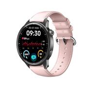GIOPUEY 22mm Bracelet Compatible avec Realme Watch 5/S2/S/S Pro/Watch 3/3 Pro/2/2 Pro, Cuir véritable Sangle Montre Bracelet [Résistant à l'usure] [Respirant] - Pink