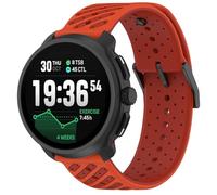 GIOPUEY 22mm Bracelet Compatible avec Suunto Race 2/Race S/Run/Vertical/Ocean/5 Peak/9 Peak Pro, Souple TPU Sangle Bracelet [Conception de couleur d'épissage] - Orange/Red