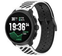 GIOPUEY 22mm Bracelet Compatible avec Suunto Race 2/Race S/Run/Vertical/Ocean/5 Peak/9 Peak Pro, Souple TPU Sangle Bracelet [Conception de couleur d'épissage] - white/black