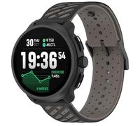 GIOPUEY 22mm Bracelet Compatible avec Suunto Race 2/Race S/Run/Vertical/Ocean/5 Peak/9 Peak Pro, Souple TPU Sangle Bracelet [Conception de couleur d'épissage] - Black/Grey