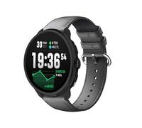 GIOPUEY 22mm Bracelet Compatible avec Suunto Run/Race/Race S/Race2/Vertical/Suunto 5 Peak/9 Peak/Ocean, Cuir véritable Sangle Montre Bracelet [Résistant à l'usure] [Respirant] - Grey
