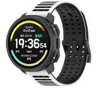 GIOPUEY 22mm Bracelet Compatible avec SUUNTO Vertical 2/Vertical/Race2/Race/Race S/Run, Souple TPU Sangle Bracelet [Conception de Couleur d'épissage] - White/Black