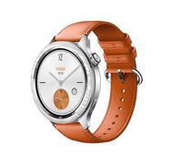 GIOPUEY 22mm Bracelet Compatible avec Xiaomi Watch S4/S3/S2/S1 Active/Watch 2/2 Pro, Cuir véritable Sangle Montre Bracelet [Résistant à l'usure] [Respirant] - Orange