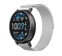 GIOPUEY 22mm Bracelet Magnétique Compatible avec Amazfit Active Max, Bracelet en Acier Inoxydable tressé [magnétique] - Silver