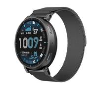 GIOPUEY 22mm Bracelet Magnétique Compatible avec Amazfit Active Max, Bracelet en Acier Inoxydable tressé [magnétique] - Black