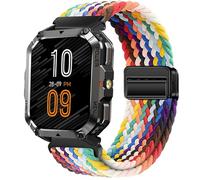 GIOPUEY 22mm Bracelet Magnétique Compatible avec Blackview W60/W70 Pro/W80 Pro, Sangle tressée en Nylon Doux [Unisexe] - Colourful-B