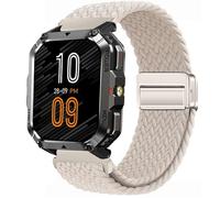 GIOPUEY 22mm Bracelet Magnétique Compatible avec Blackview W60/W70 Pro/W80 Pro, Sangle tressée en Nylon Doux [Unisexe] - Beige