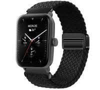 GIOPUEY 22mm Bracelet Magnétique Compatible avec -Hama Smartwatch 6010, Sangle tressée en Nylon Doux [Unisexe] - Black