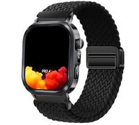 GIOPUEY 22mm Bracelet Magnétique Compatible avec Knauermann Pro 4 ECKI/Pro3 ECKIG/Pro4 Ultra, Sangle tressée en Nylon Doux [Unisexe] - Black