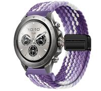 GIOPUEY 22mm Bracelet Magnétique Compatible avec Mibro Watch GS Active/Active2/GS Pro/Pro 2/Lite 3 Pro/GT, Sangle tressée en Nylon Doux [Unisexe] - Purple/White