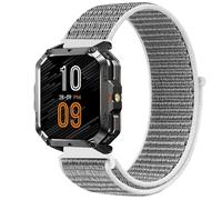 GIOPUEY 22mm Nylon Bracelet Compatible avec Blackview W60/W70 Pro/W80 Pro, Réglable Boucle Nylon Respirant Sport Loop Bracelet, Homme Femme - Grey