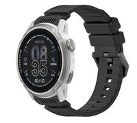 GIOPUEY 24mm Bracelet Compatible avec COROS APEX 4 46mm, Souple Silicone Sangle Bracelet [Résistant à l'usure] [Respirant] - Black